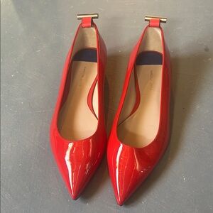 Stuart Weitzman Red Patent Leather Flats